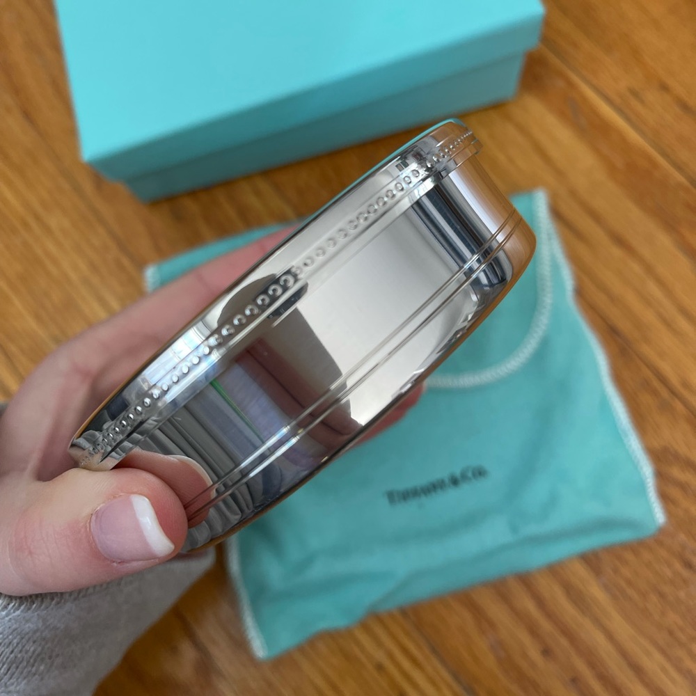 NEW Tiffany & Co. Pewter Box w/ Green Lining 4IN